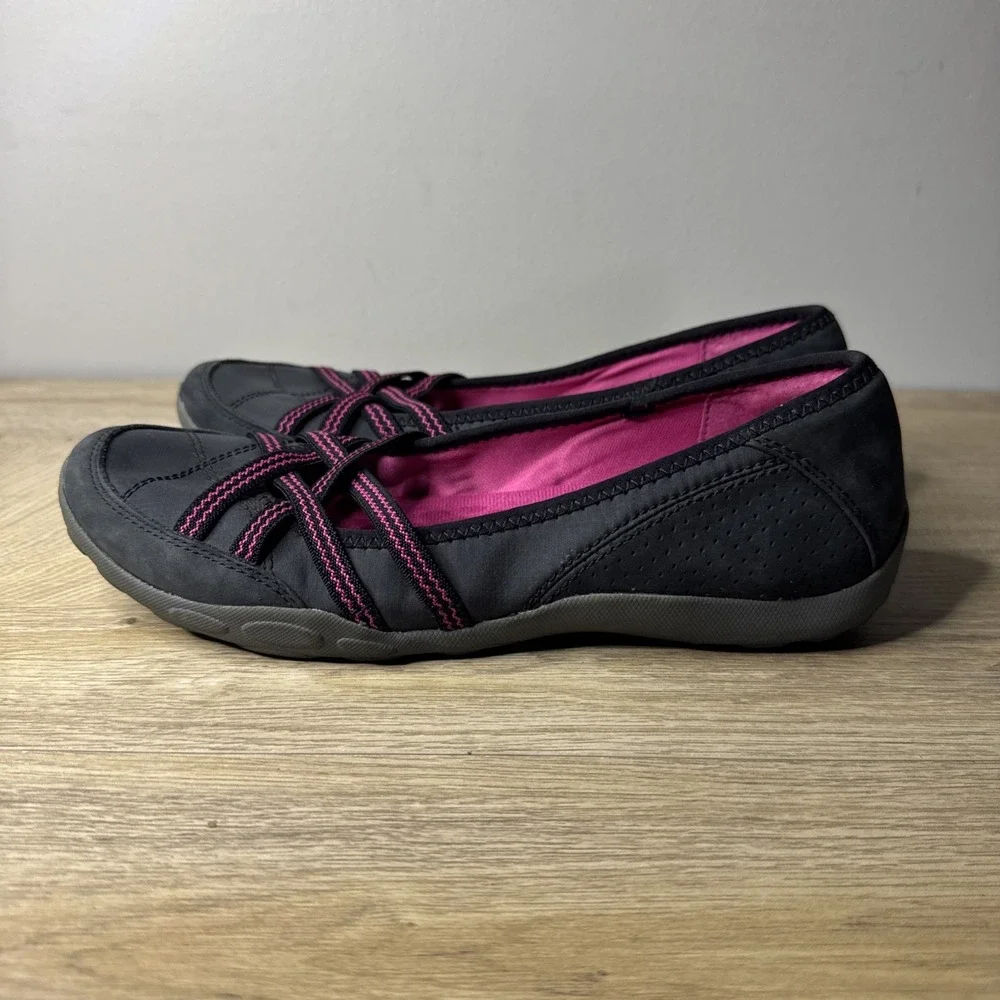 Clarks Shoes Gray Pink Flats Nubuck Suede Cushioned‎ Slip On Neutral Casual 7